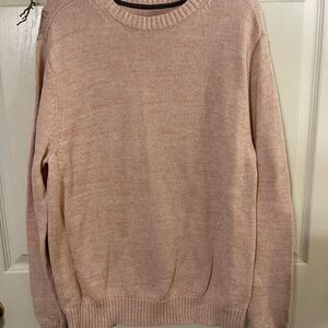St. John's Bay Pink Crewneck Sweater with Ribbed Neckline